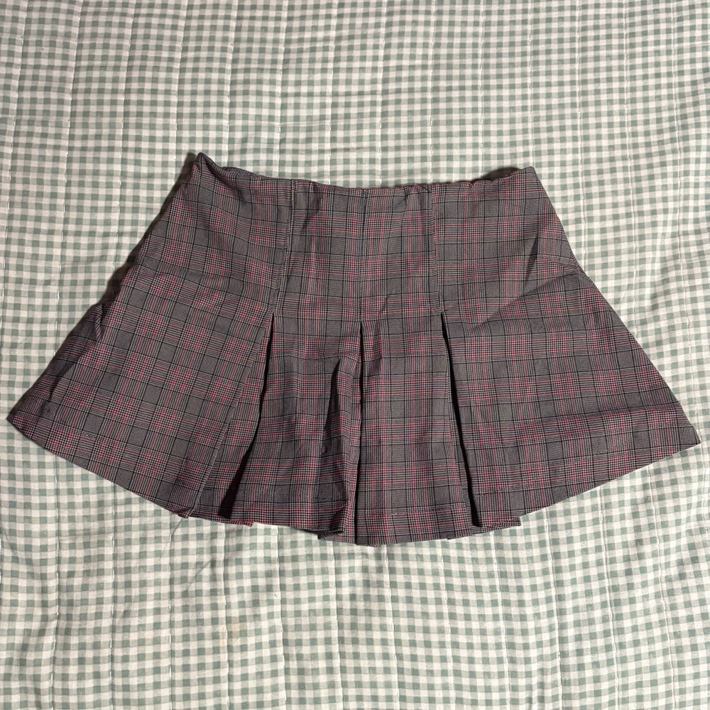 Wild Fable Plaid Skater Skirt - Black and Red
